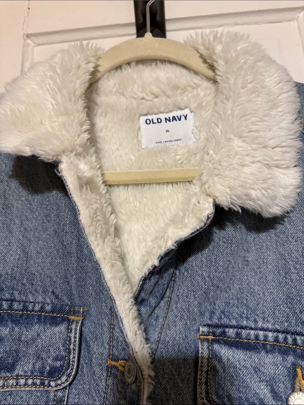 Old Navy Light Blue Denim Sherpa-Lined Jacket - Picture 11 of 13